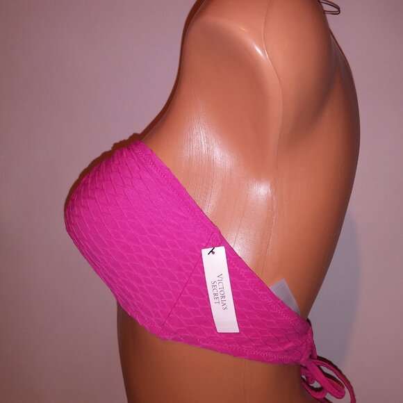 Victoria Secret Swim Bikini Top & Bottom Pink Textured Convertible String Remova - Picture 10 of 16